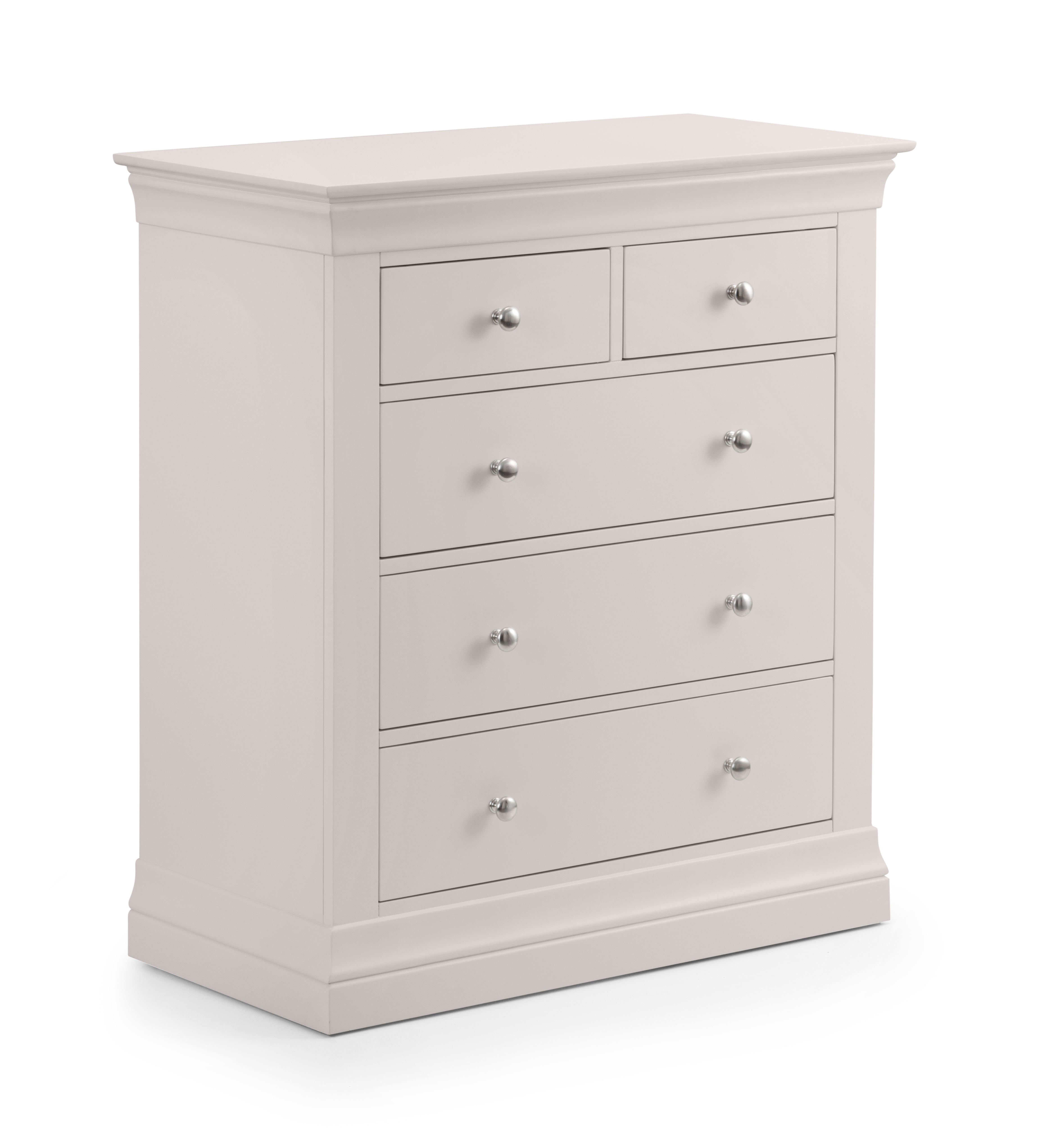 Fidel Light Grey Wood Chest of Drawers | 5 Drawers